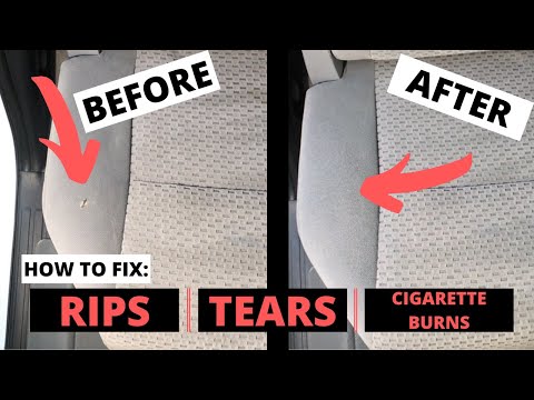 How to fix RIPS, TEARS, AND CIGARETTE BURNS in your cars upholstery!  Satisfying ASMR Car Detail 