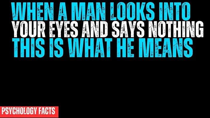 When a Man Looks Into Your Eyes and Says Nothing – Here’s What It Means | Jordan Peterson Explains