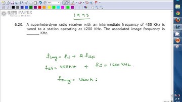 GATE 1993 ECE Image frequency of super heterodyne receiver