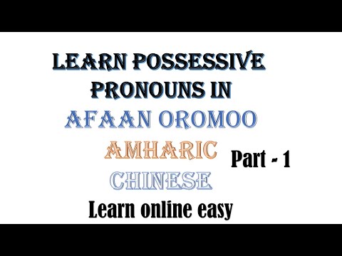 Learn Afaan Oromo Amharic Chinese Possessive Pronouns Part 1