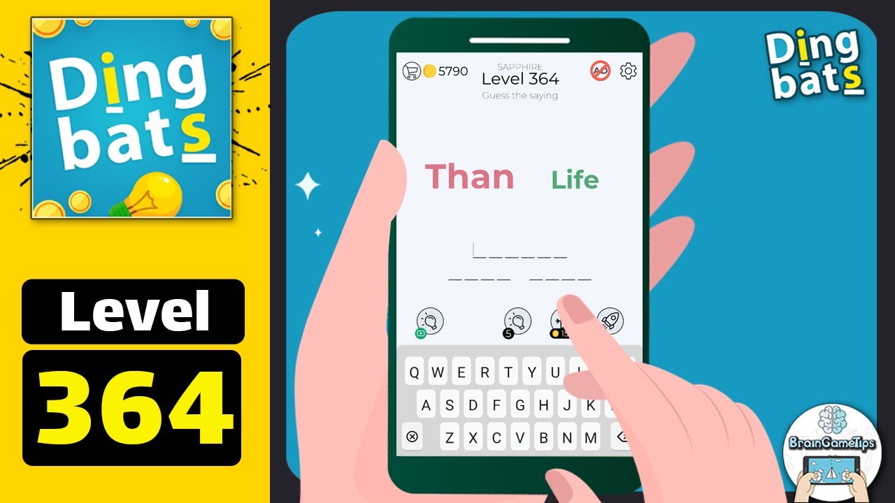 Dingbats - Word Games & Trivia - Level 364 Than Life Answer