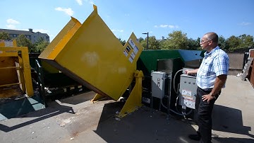 Marathon Cart Dumper on Self-Contained Compactor