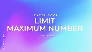 Limit outliers and maximum numbers in Excel