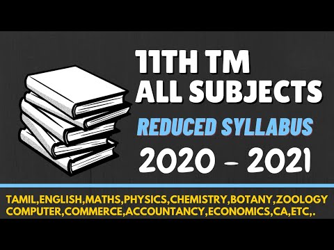 TN 11th All Subjects Reduced Syllabus 2020 - 2021 | TM | With PDF link