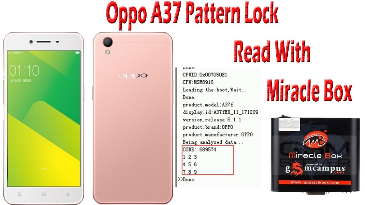 Oppo A37 Pattern Read Mircale Box By Technical Guru