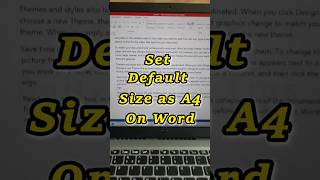 How to Set MS Word Default Page Size as A4, A4 Size Word Page, Word Page Size Change