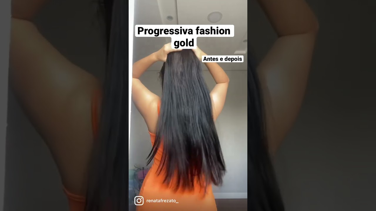 Antes e depois com a progressiva fashion gold