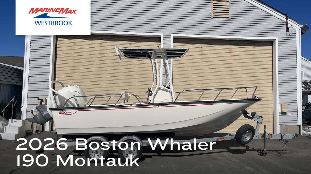 Продается катер Boston Whaler 190 Montauk 2026 года выпуска в MarineMax, Вестбрук, Коннектикут.