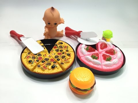 Đồ chơi trẻ em bánh pizza bánh kem cho bé ăn bánh @KidsmileTV