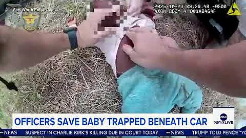Video shows dramatic rescue of baby pinned under overturned car in Texas