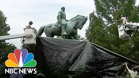 Robert E. Lee Statue Covered In Charlottesville | NBC News