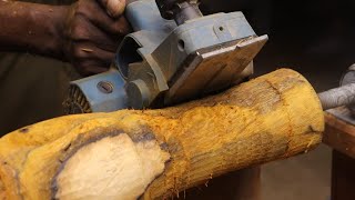 Idea for unusable wood | How to make a flower vase | Drill Lathe