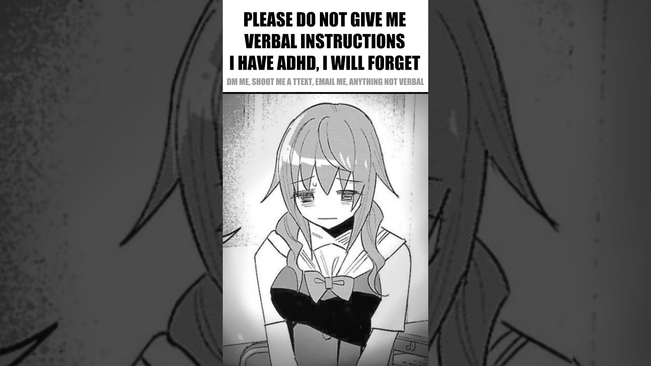 Do Not Give Me Verbal Instructions, I have ADHD