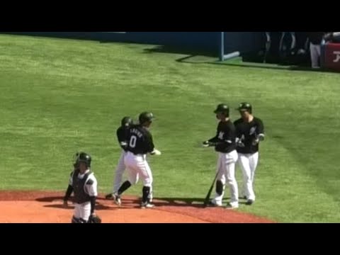 荻野貴司、2ランホームランで試合を振り出しに戻す 2023/3/14 オープン戦
