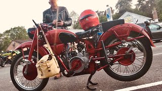 PINEWOOD BAR & Cafe Motorcycles MOTO GUZZI Airone Sport 250 Bike of the Night & that BSA is Cool too