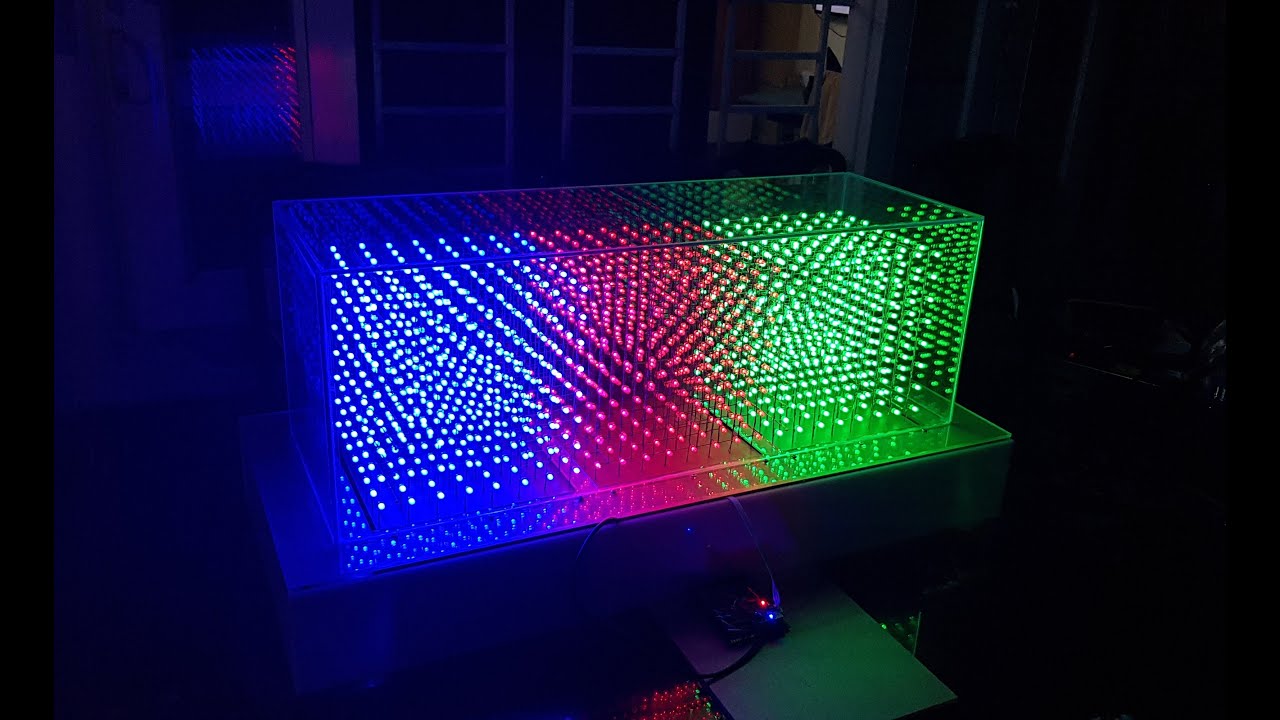 High-density large LED 3D Cube installation with 16k LEDs - ETERESHOP