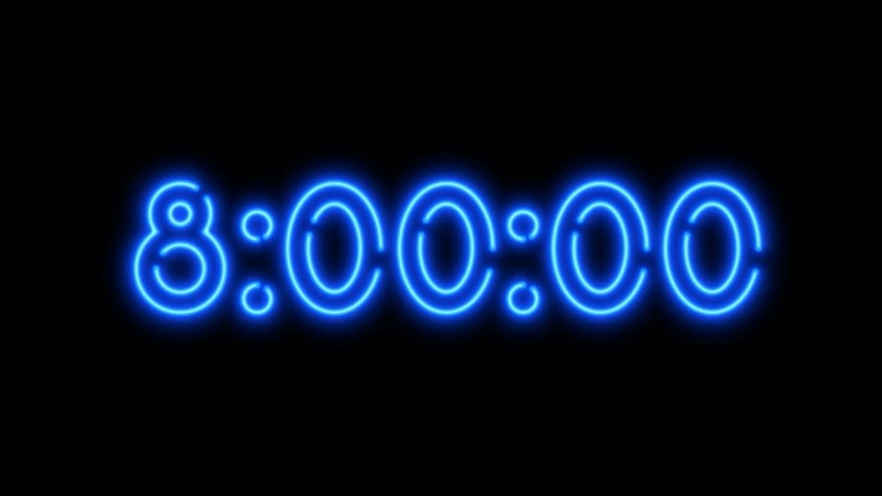 ⏳8 Hours Countdown Timer | Neon Version - YouTube