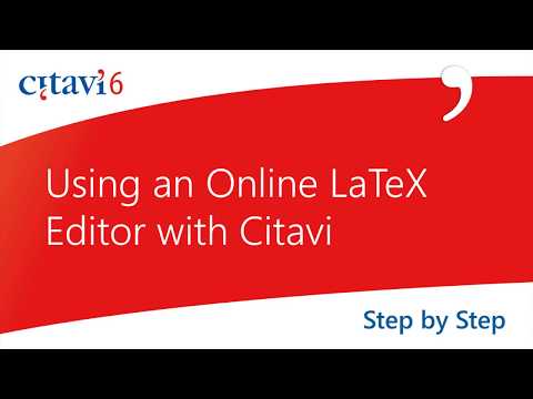 Using an Online LaTeX Editor with Citavi