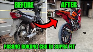 Supra fit modif sport. Cara memasang body belakang.