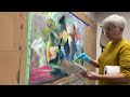 How i create a large intuitive abstract painting  from start to finish