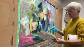 How I create a large Intuitive Abstract Painting  From Start to Finish