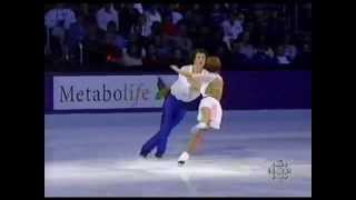 Kazakova-Dmitriev 1999 World Pro technical program (Throw Quad toe attempt)