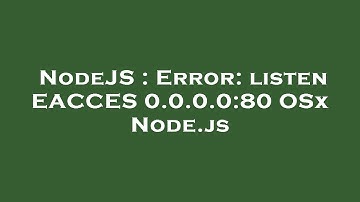 NodeJS : Error: listen EACCES 0.0.0.0:80 OSx Node.js
