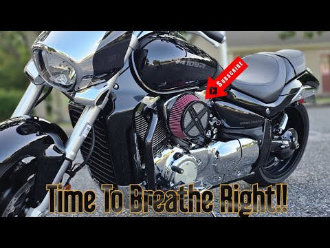 BARON XXX DUAL AIR FILTER SYSTEM INSTALLED ON MY 2025 SUZUKI M109R BOULEVARD LA CHOPPERS