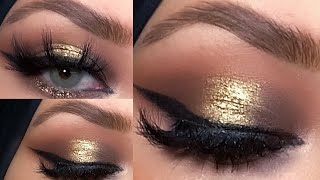 مكياج تعليمي ذهبي و بني بأسهل الخطوات مع ايلينر/gold and brown makeup for beginners