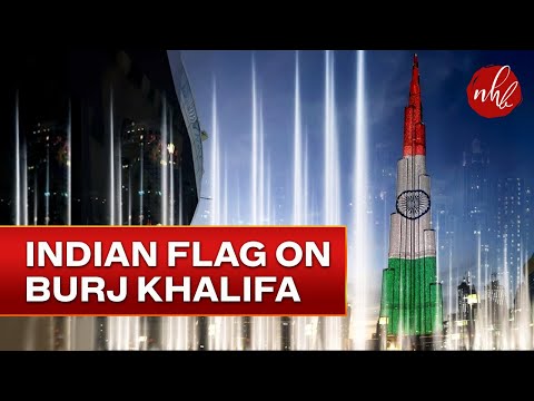 Indian Flag on Burj Khalifa & Dubai  Water Show