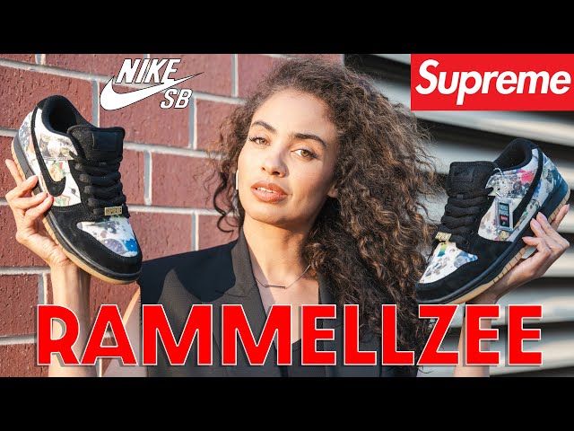 THEY'RE FINALLY HERE! SUPREME x Nike SB Dunk Low RAMMELLZEE Review