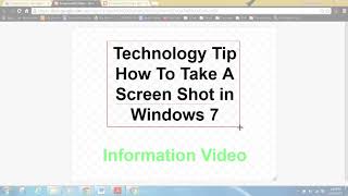 Tech Tip Screen Shots in Windows 7