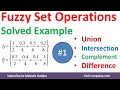7. Fuzzy Sets Solved Example Union Intersection Complement Difference in Fuzzy Logic Mahesh Huddar