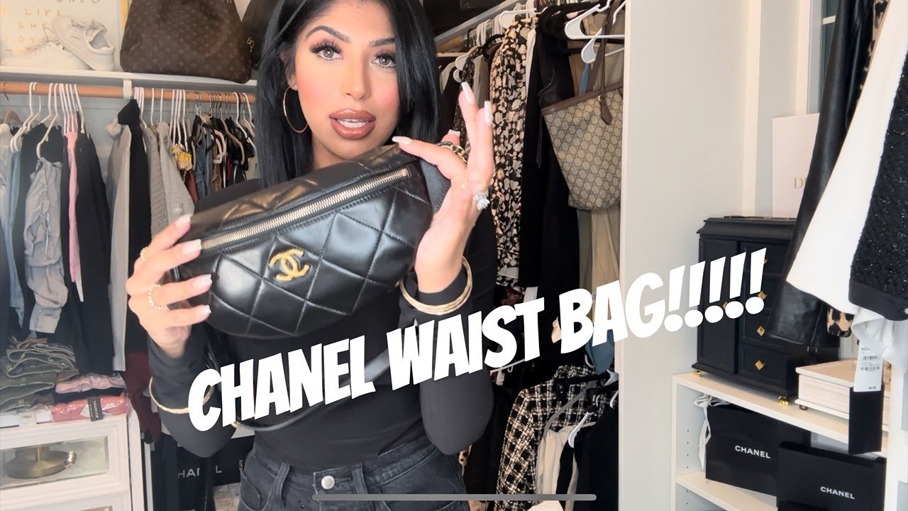 【ヴィンテージ】Rank:S☆Chanel Black ファニー ウエストバック Chanel 2024 waist bag spring launch unboxing - YouTube