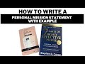 How to write a personal mission statement with example