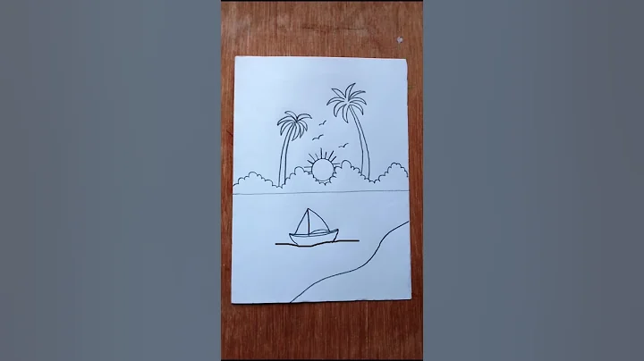 Very easy Nature drawing #drawing #nature #sunrise #sunset thumbnail