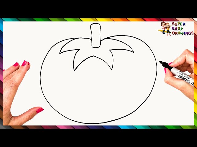 How To Draw A Tomato Step By Step 🍅 Tomato Drawing Easy class=