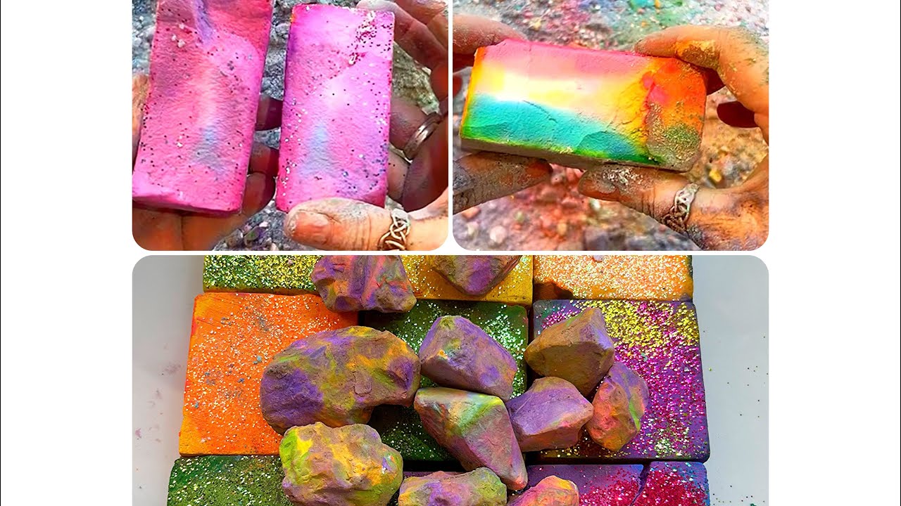 ASMR | dyed gym chalk | please subscribe get me to 20k | crunchy ...