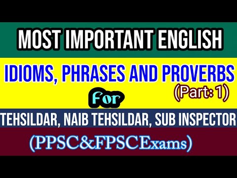 Download Important English Idioms, Phrases and Proverbs (Part 1)|Online English Test MCQs|English MCQs|