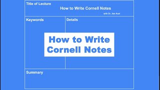 How to Write Cornell Notes