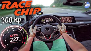 Golf 8 GTI RaceChip (300hp) | 100-200 km/h acceleration (stock vs. tuning) | by Automann in 4K