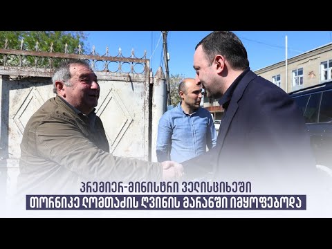 პრემიერ-მინისტრი ველისციხეში თორნიკე ლომთაძის ღვინის მარანში იმყოფებოდა