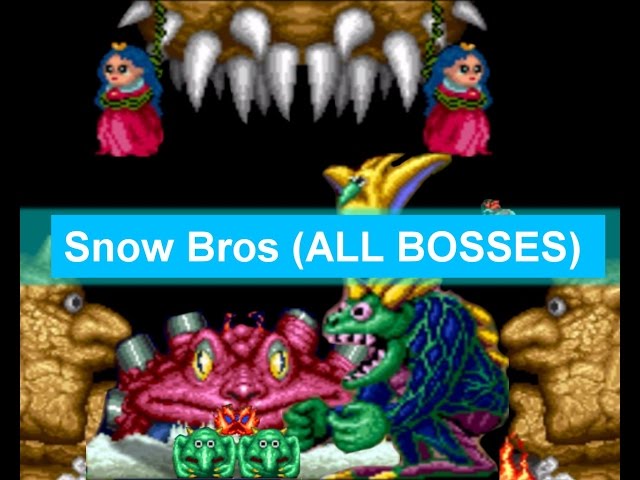 Arcade Snow Bros nick and tom ( All Boses ) スノーブラザーズ Sunō