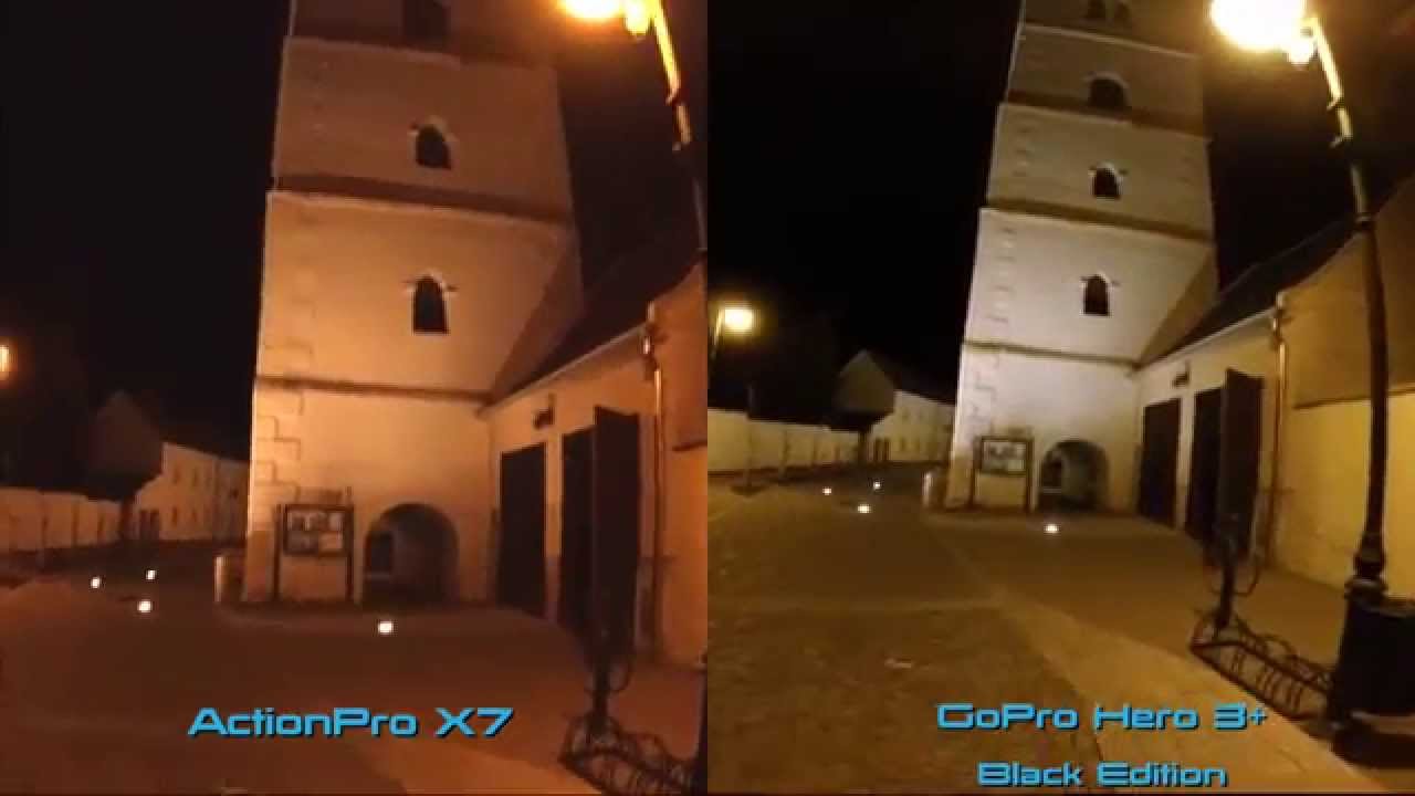ActionProX7 VS GoPro Hero 3+ Black Edition Night Scene