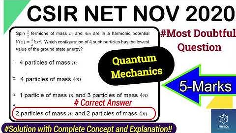 Quantum Mechanics SHO Solution| CSIR NET NOV 2020| Section-C: 5-Marks|Pauli Exclusion Principle| NTA