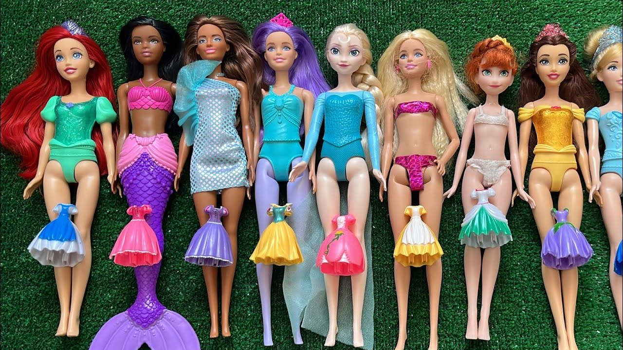 Disney Princess Doll Makeover DIY Miniature Ideas for Barbies  wig, Dress, Faceup,and More! DIY 6