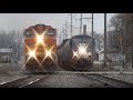 The most EPIC train race you'll ever see! Amtrak vs. BNSF in Ottumwa, IA 12/9/14