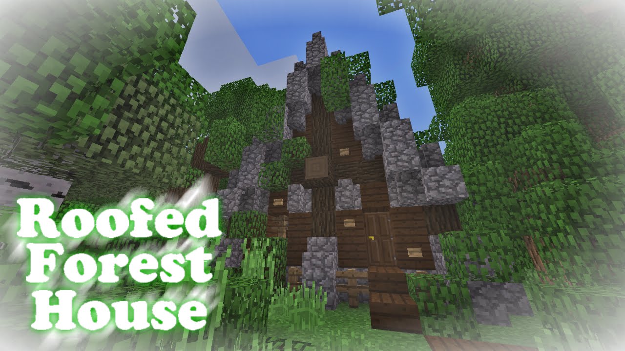 Build Tutorial Mcpe Starter House In The Roofed Forest Youtube