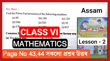 Class 6 Math lesson 2 Question Answer Assam Page 43, 44 // Class Six Maths Chapter 2 Try these