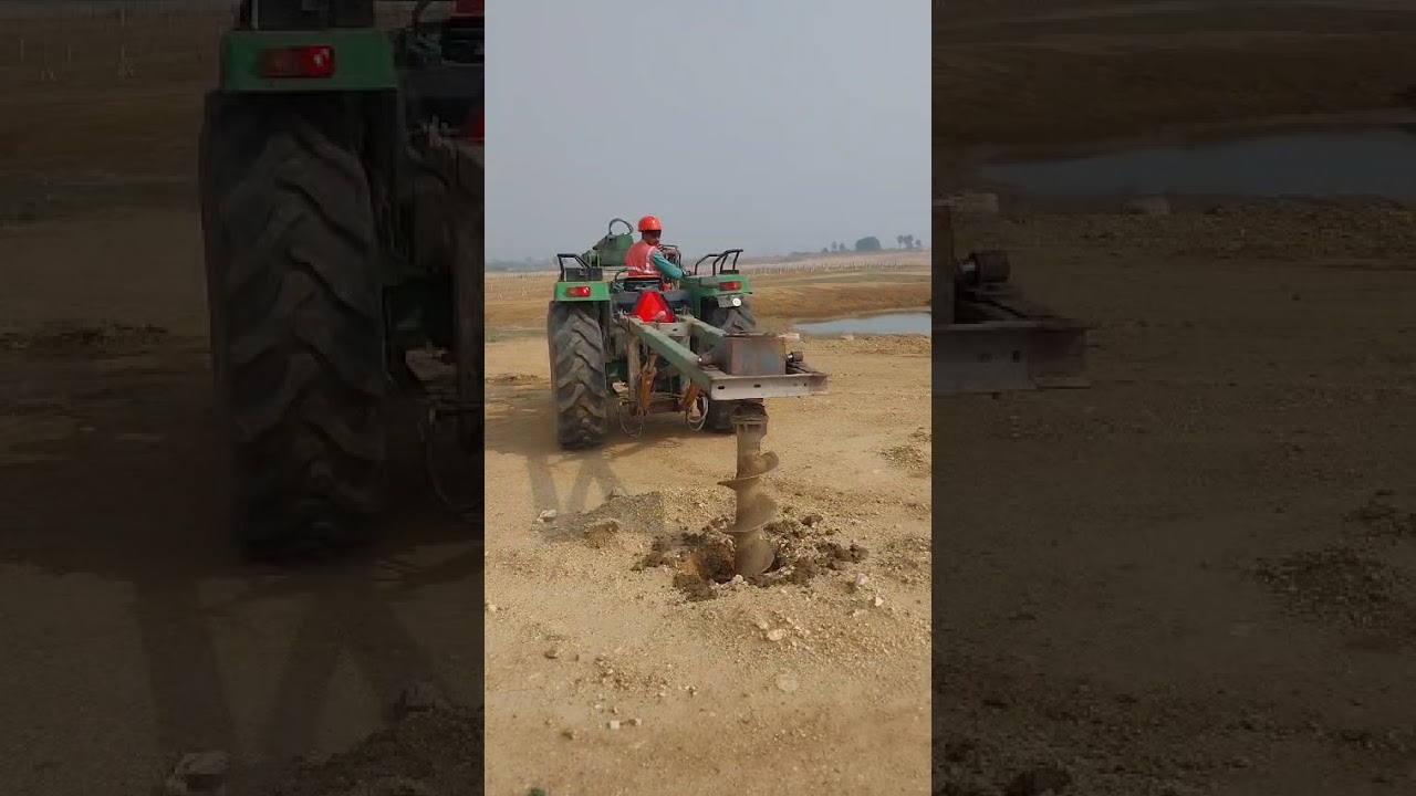 Aughering in ground base solar project